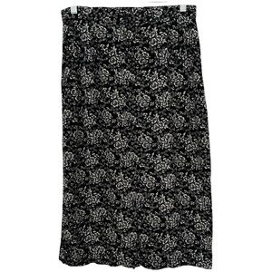 Erena Women’s Vintage Black and White Floral Midi Skirt ‎ Sz 12(28)